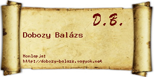 Dobozy Balázs névjegykártya